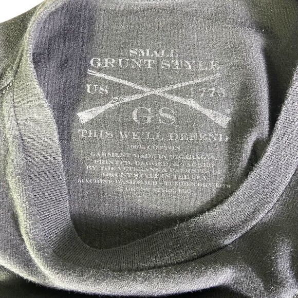 Grunt Style Men's T Shirt “I Was Here Glory” Patriot Short Sleeve Black Size S - Picture 6 of 9